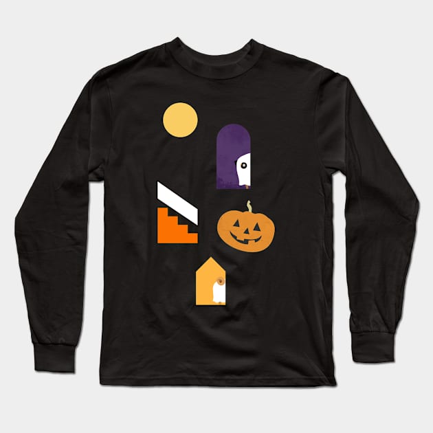 Hide and Seek Pug Halloween Long Sleeve T-Shirt by huebucket